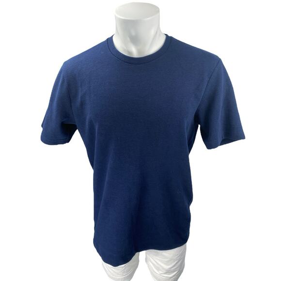 Zara Men's Blue Short Sleeve Crew Neck Basic Casual T Shirt Tee Top Size L - Picture 1 of 3